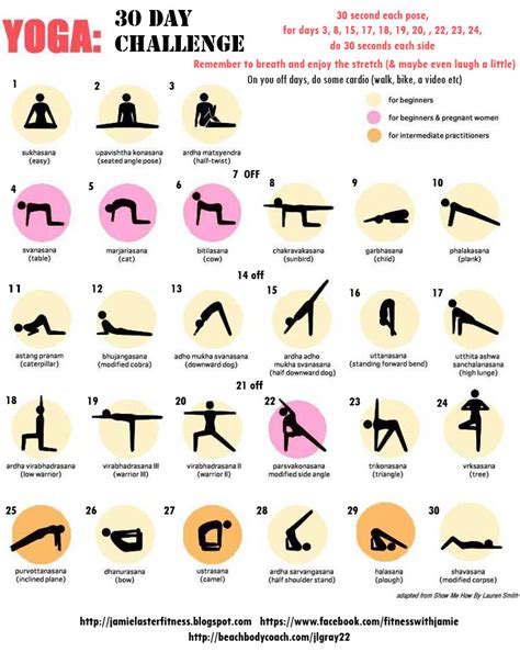 30 Day Yoga Challenge Printable